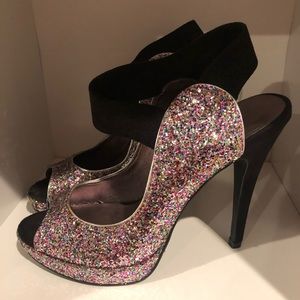 Michael Shannon glitter heels. Size 8